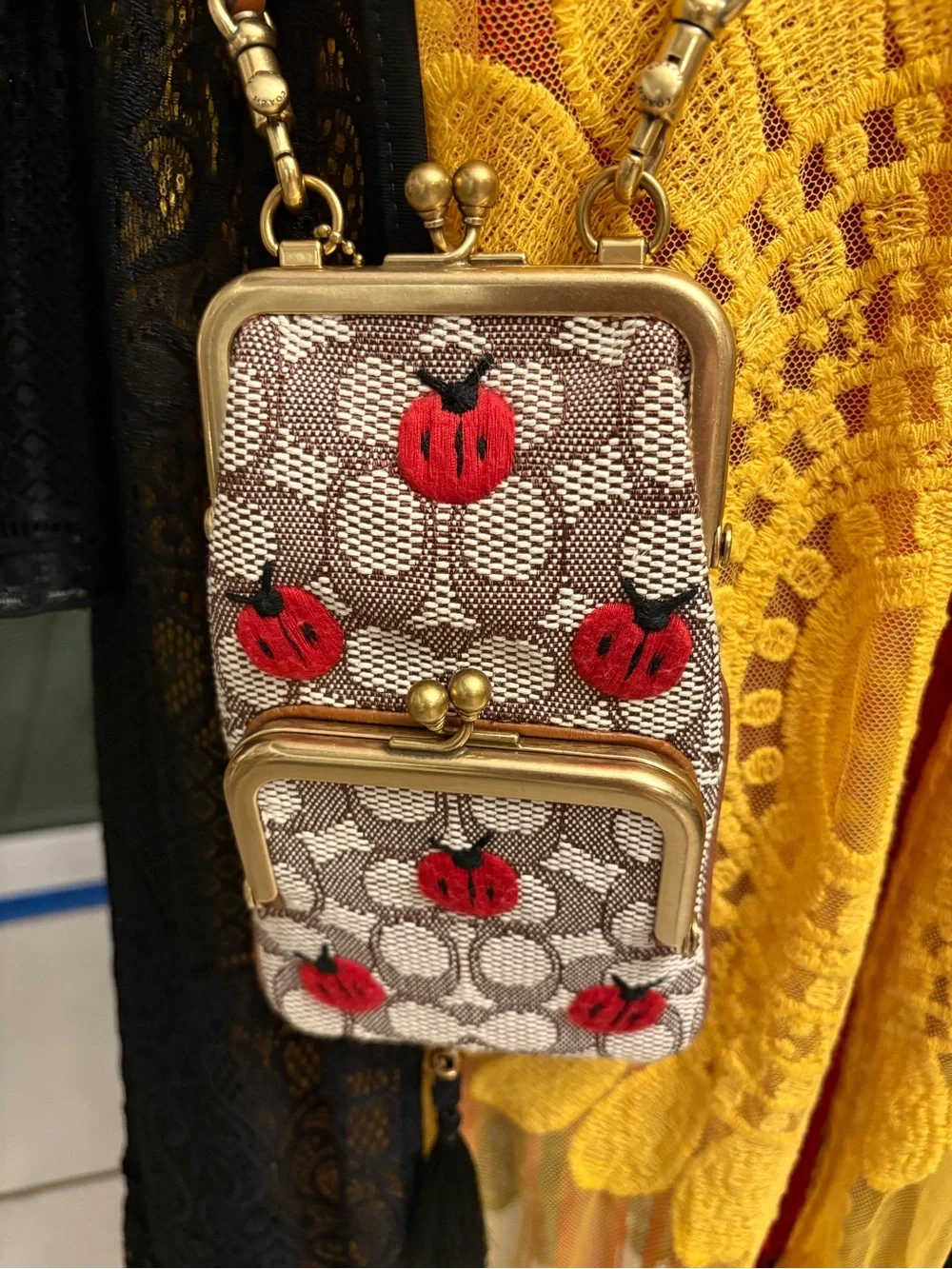 Coach Signature Ladybug Kisslock super rare HTF prestine condition